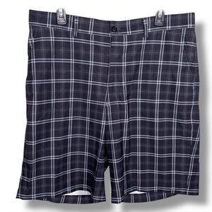 Size 36 Waist Kirkland Plaid Shorts Black Grey Board Shorts Outdoor Skate